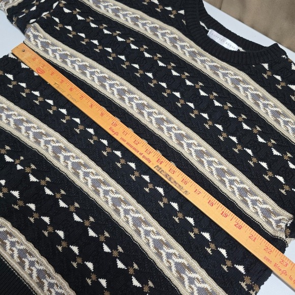 Geoffrey Beene Mens Cotton 3D Knit Sweater Size XL Grunge Retro Academia - Picture 9 of 12